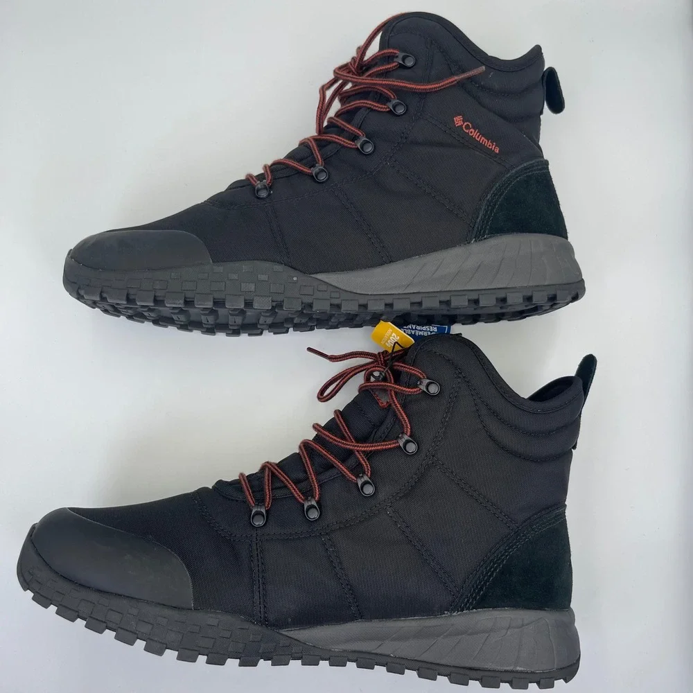 Columbia Waterproof Hiking Boots Mens 15 Black Mid Trail Shoes BM2806-010 NWT